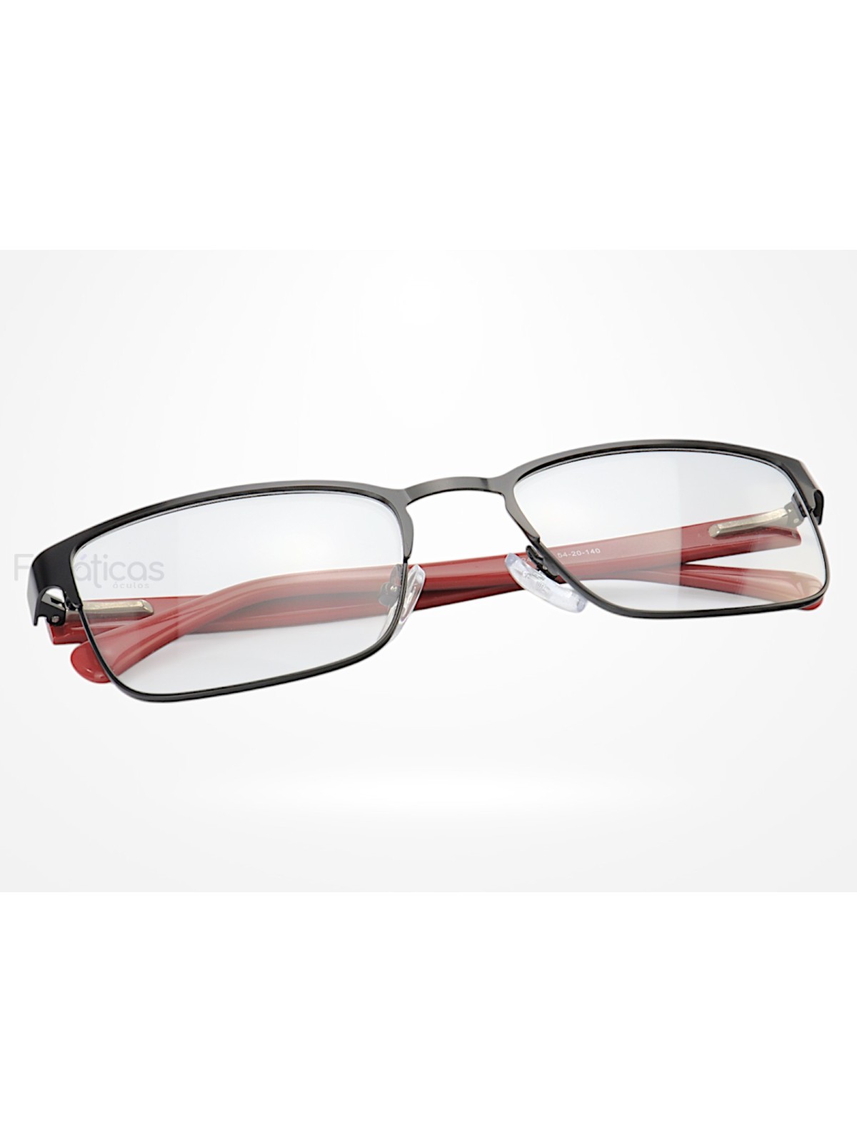 Armação de Óculos AQ240505 Quadrado Preto e Vermelho