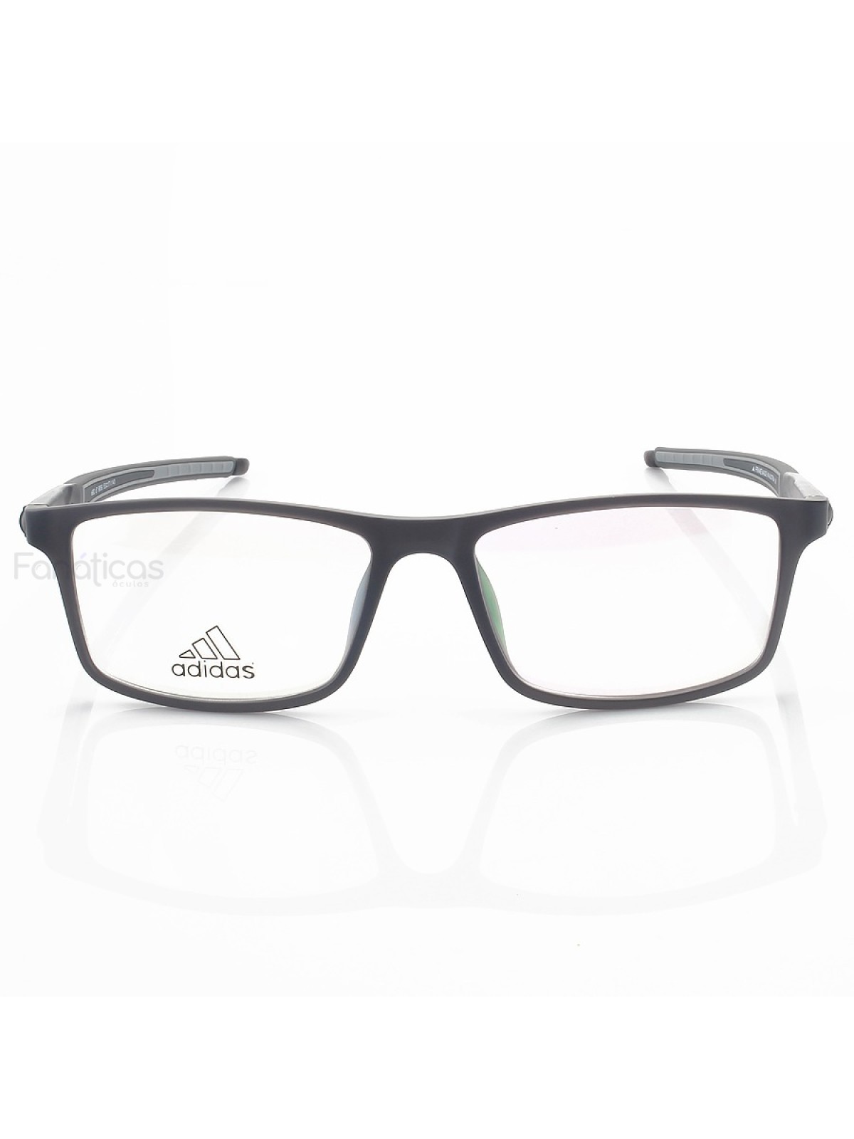 Armação de Óculos Retangular Adidas A692 Preto e Cinza