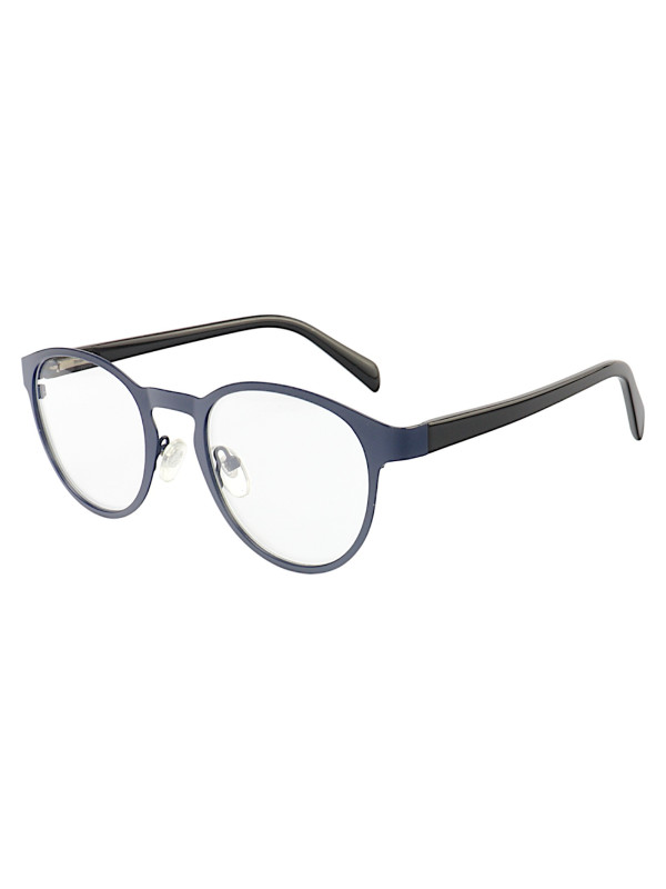 Armação de Óculos AQ240507 Redondo Preto e Azul