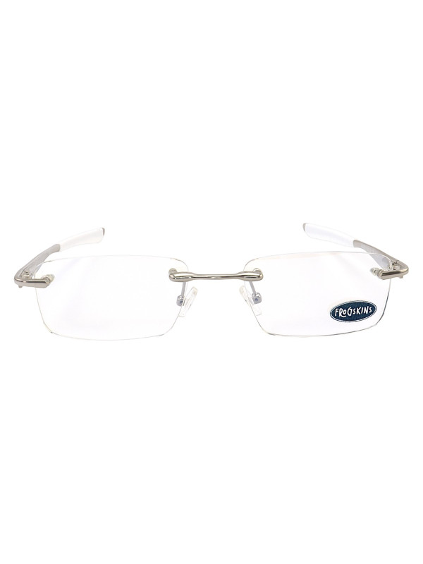 Armação de Óculos Retangular Balgriff Wingfold Prata Branco Masculina