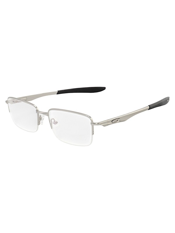 Armação de Óculos Retangular Brushed OX5040 Prata e Preto