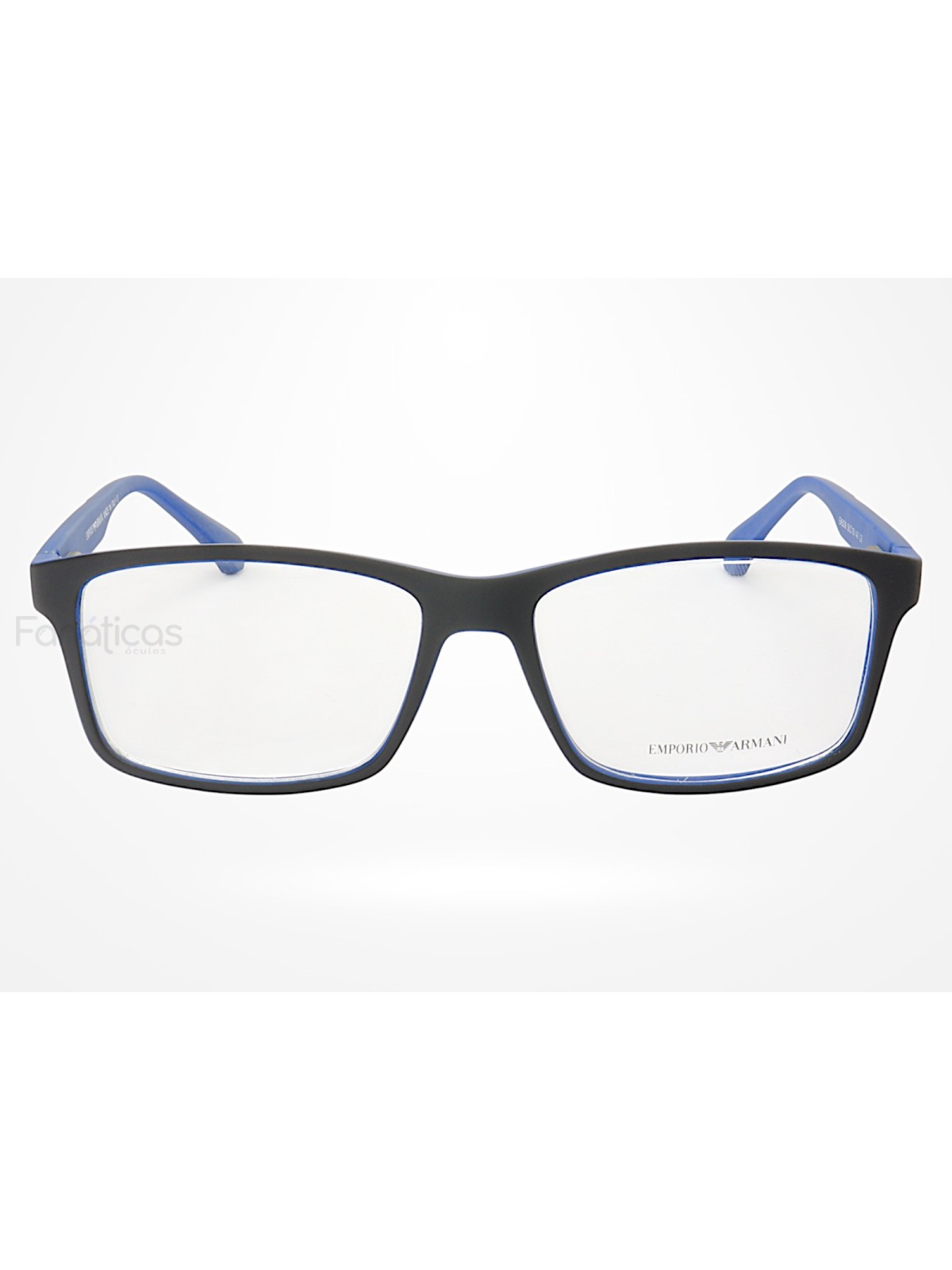 Armação de Óculos Retangular EA3038 Preto e Azul