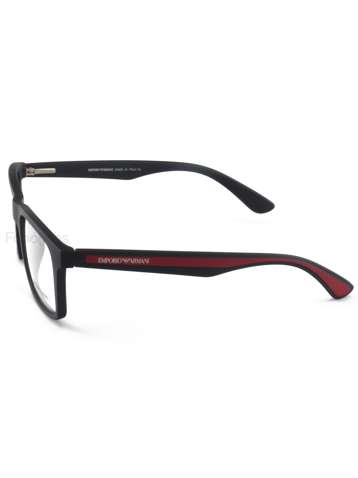 Armacao de Óculos Retangular EA3120 Preto e Vermelho