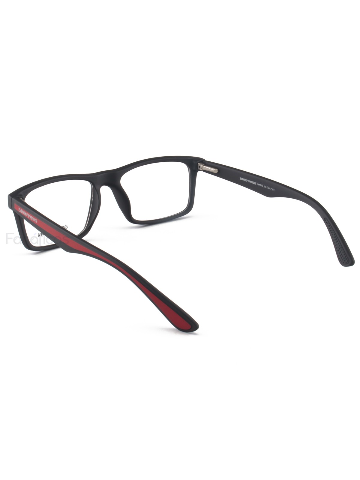 Armacao de Óculos Retangular EA3120 Preto e Vermelho