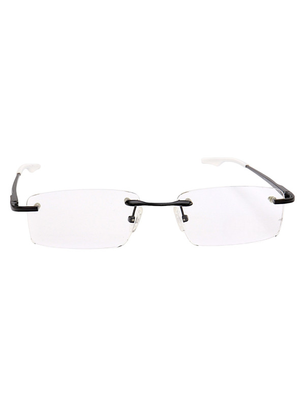 Armação de Óculos Retangular Flutuante Sem Aro Wingback Preto Branco