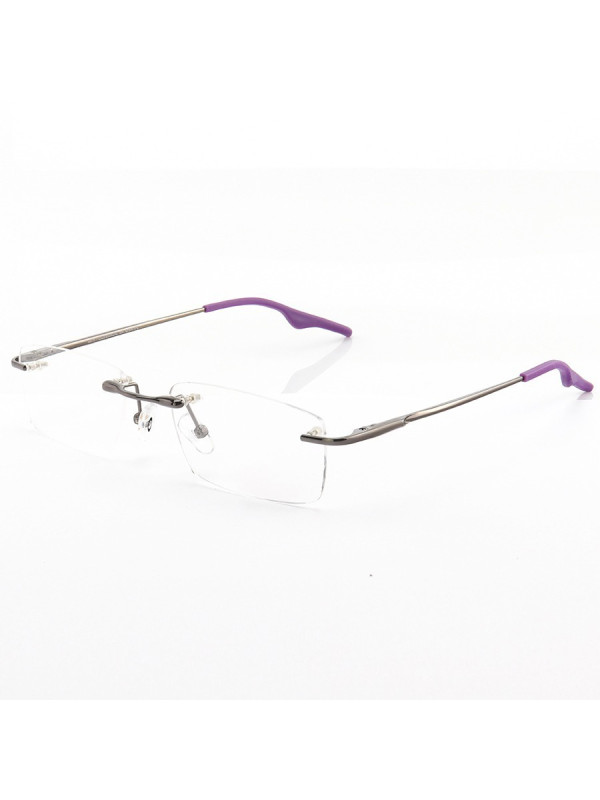 Armação de Óculos Retangular Flutuante Sem Aro Wingback Roxo