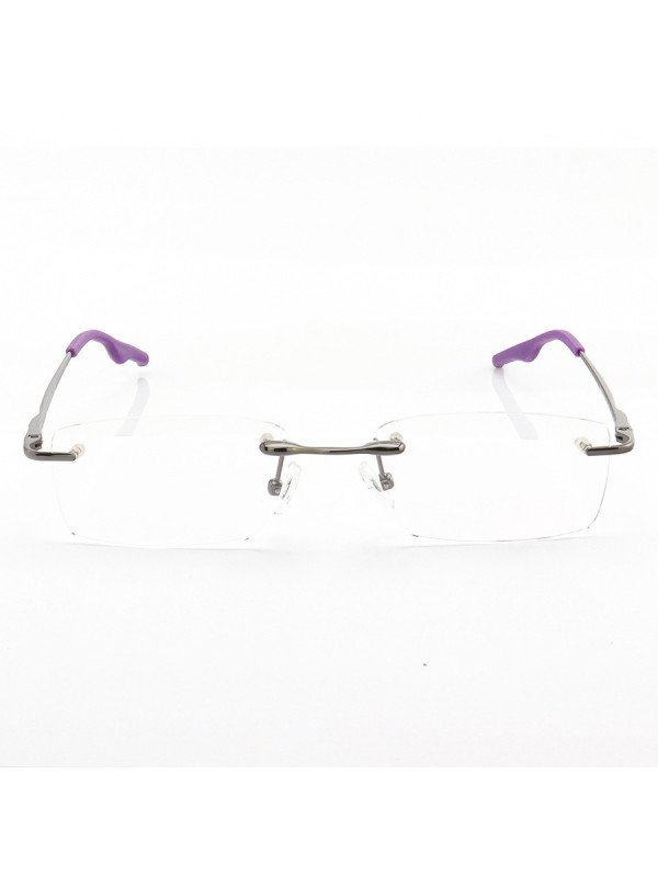 Armação de Óculos Retangular Flutuante Sem Aro Wingback Roxo
