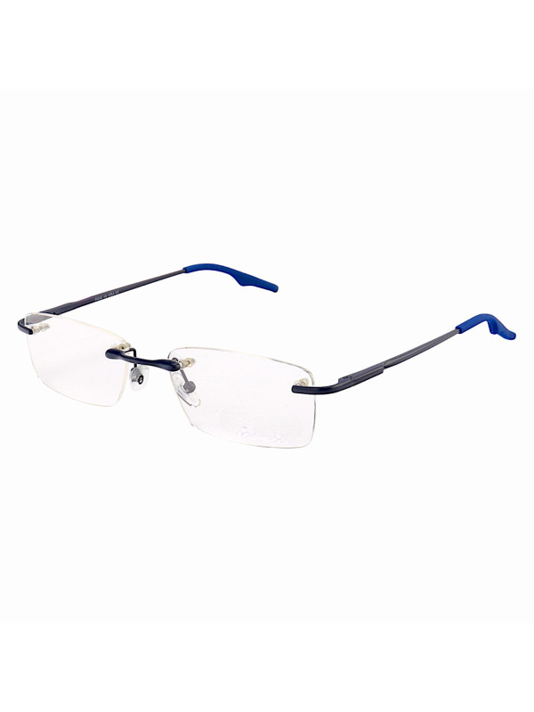 Armação de Óculos Retangular Flutuante Sem Aro Wingback Todo Azul
