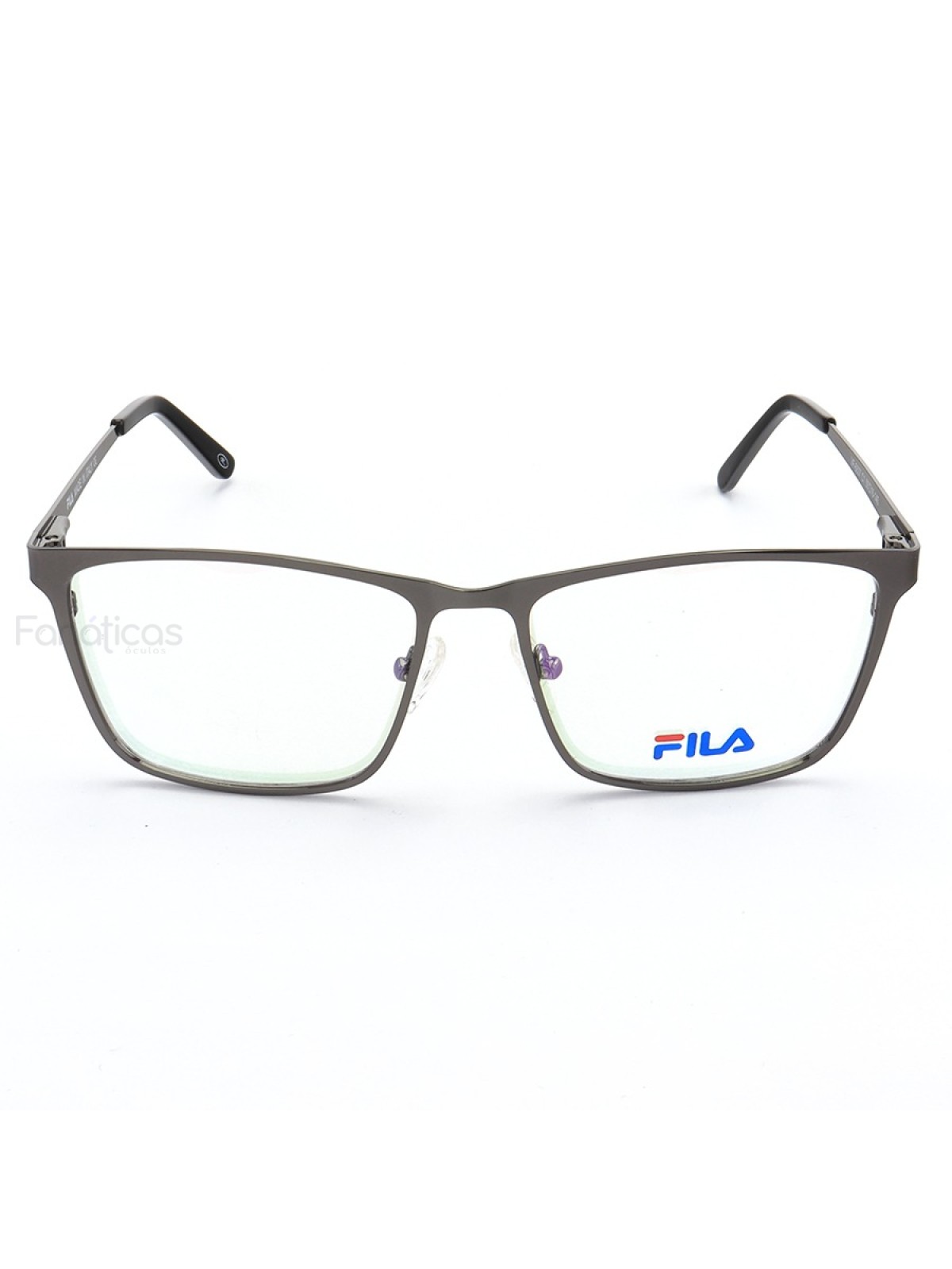Armação de Óculos Retangular Masculina Fila VF6837 Grafite e Preto