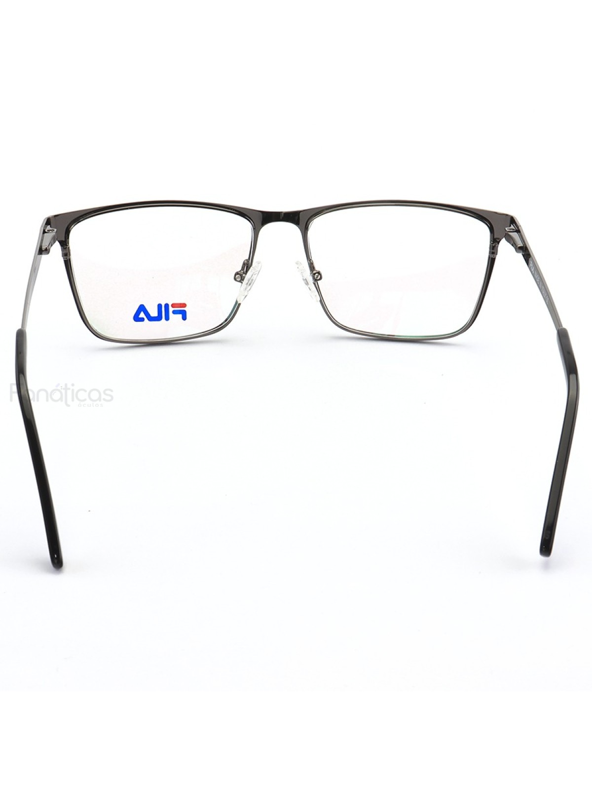 Armação de Óculos Retangular Masculina Fila VF6837 Grafite e Preto