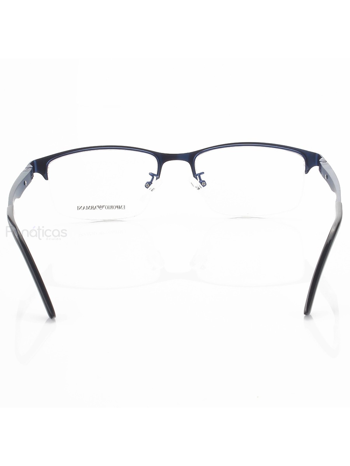 Armação de Óculos Retangular Meio Aro EA1805 Azul