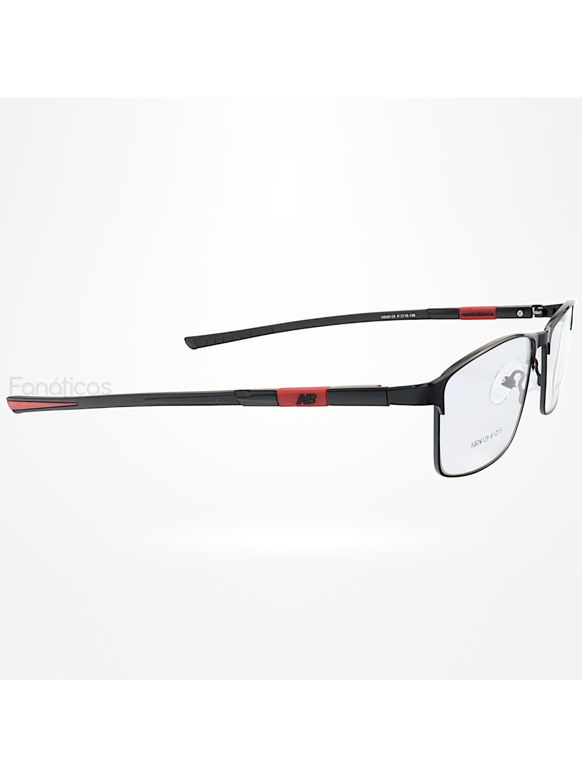 Armação de Óculos Retangular NB06129 Preto e Vermelho