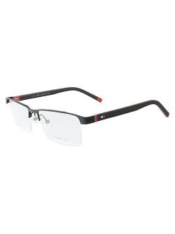 Armação de Óculos Retangular Nylon TH1717 Preto e Vermelho