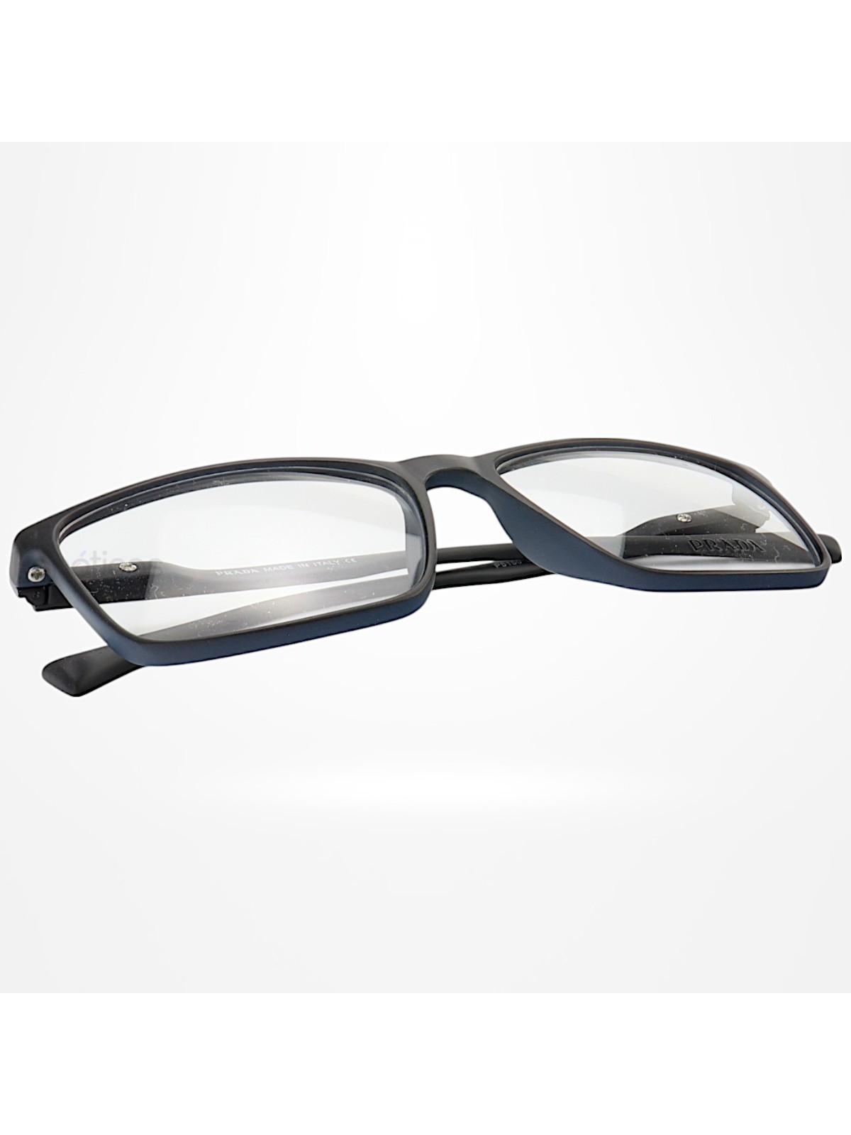 Armação de Óculos Retangular P5150 Preto e Azul