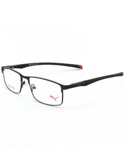 Armação de Óculos Retangular Puma PM15365 C1-1 Preto e Vermelho