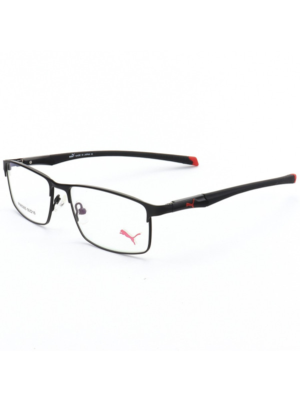 Armação de Óculos Retangular Puma PM15365 C1-1 Preto e Vermelho