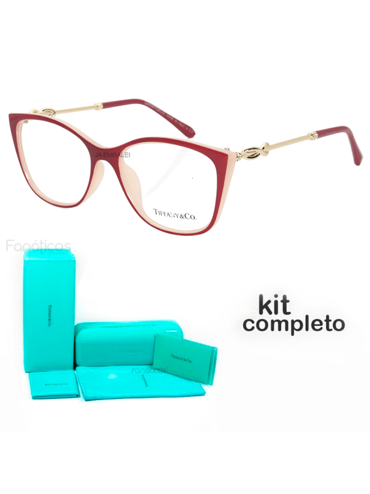 Oculos Armação de Grau TF2160 - Carmesin + KIT