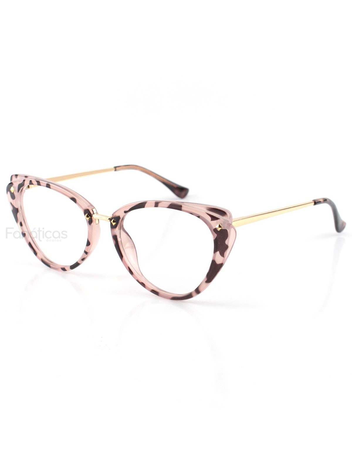 Oculos Armação Para Grau Gatinho AH - Rosa Onça