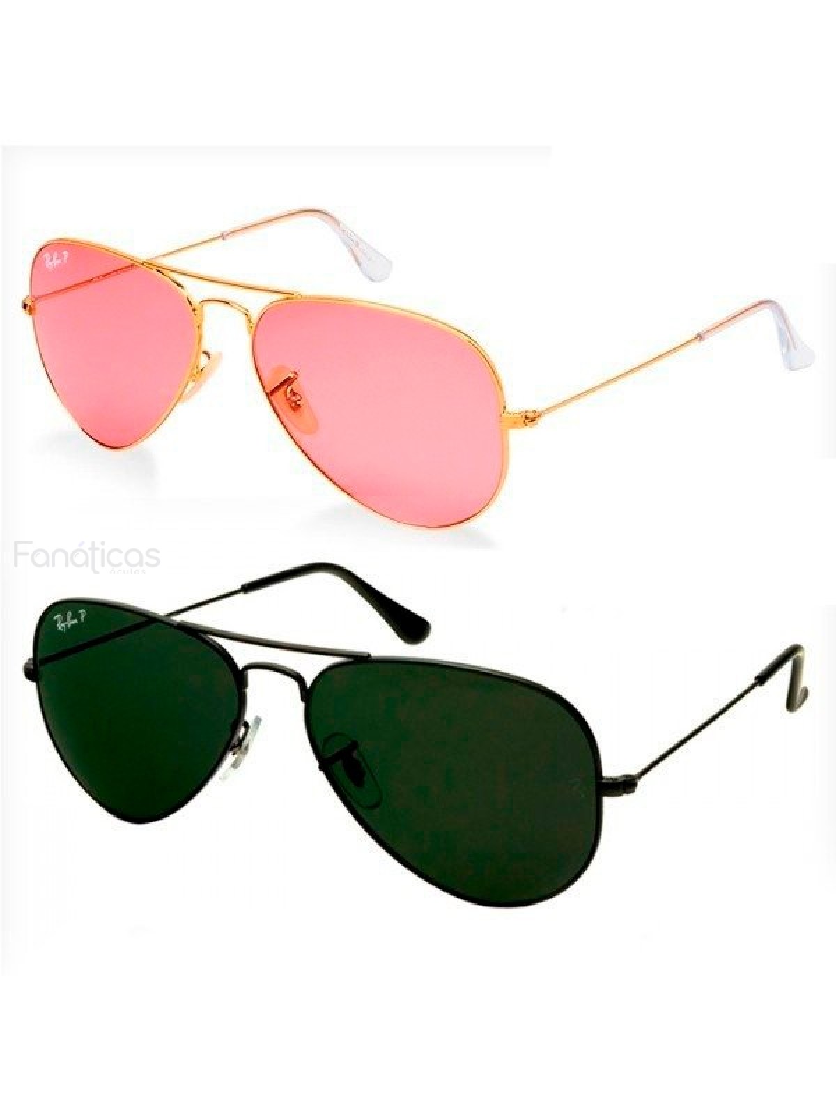 Óculos Aviador Rose + Óculos Aviador Preto