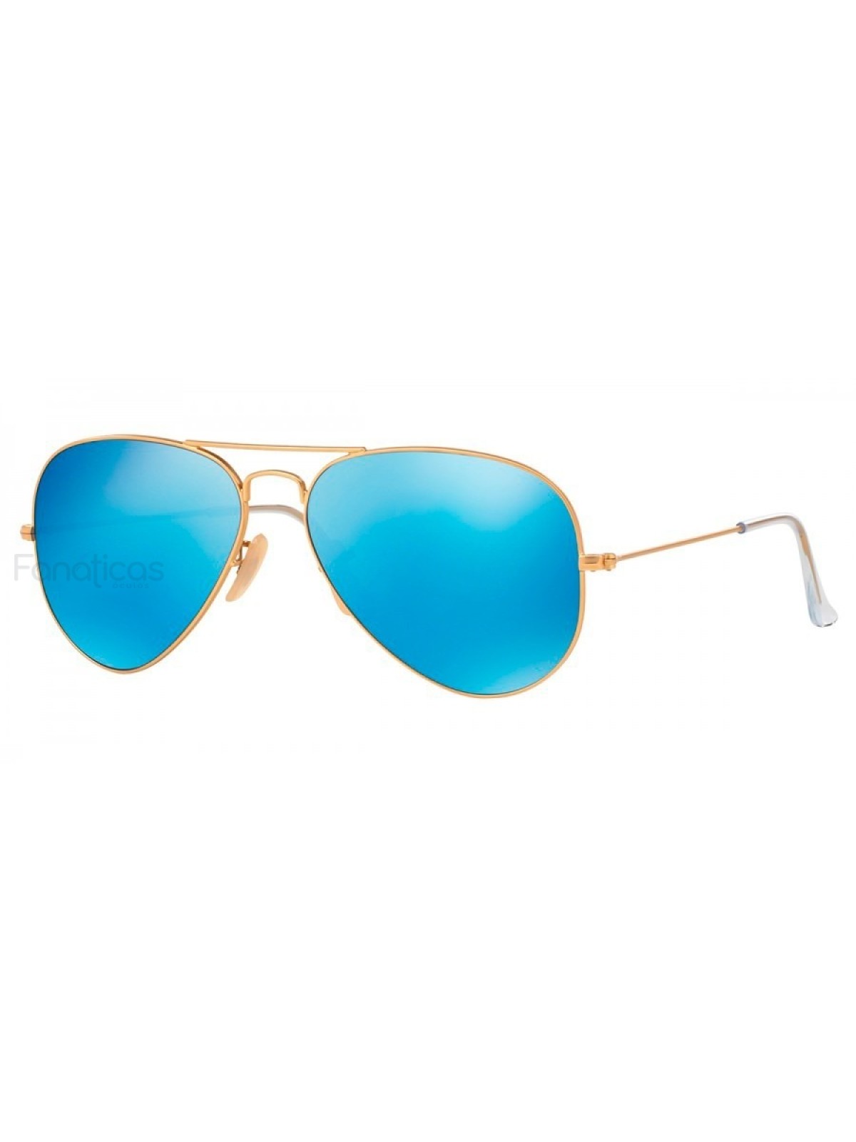 Óculos de Sol Aviador Dourado e Lente Azul Espelhado