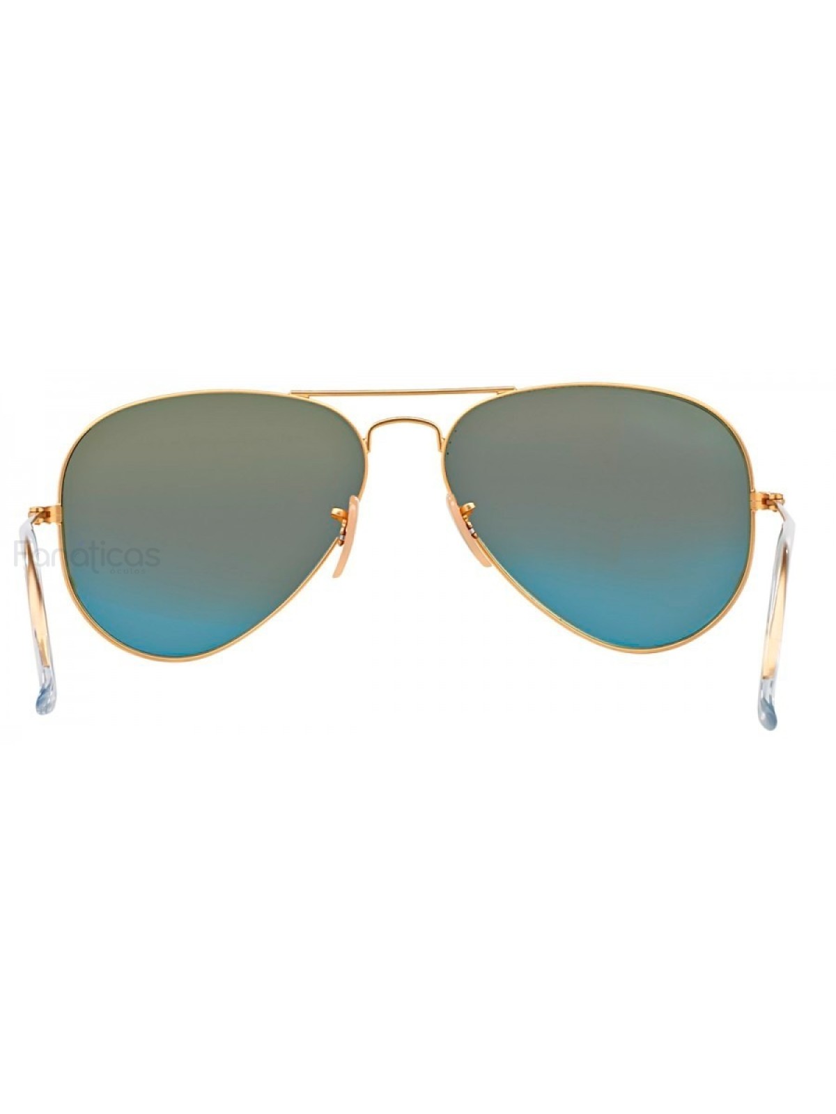 Óculos de Sol Aviador Dourado e Lente Azul Espelhado