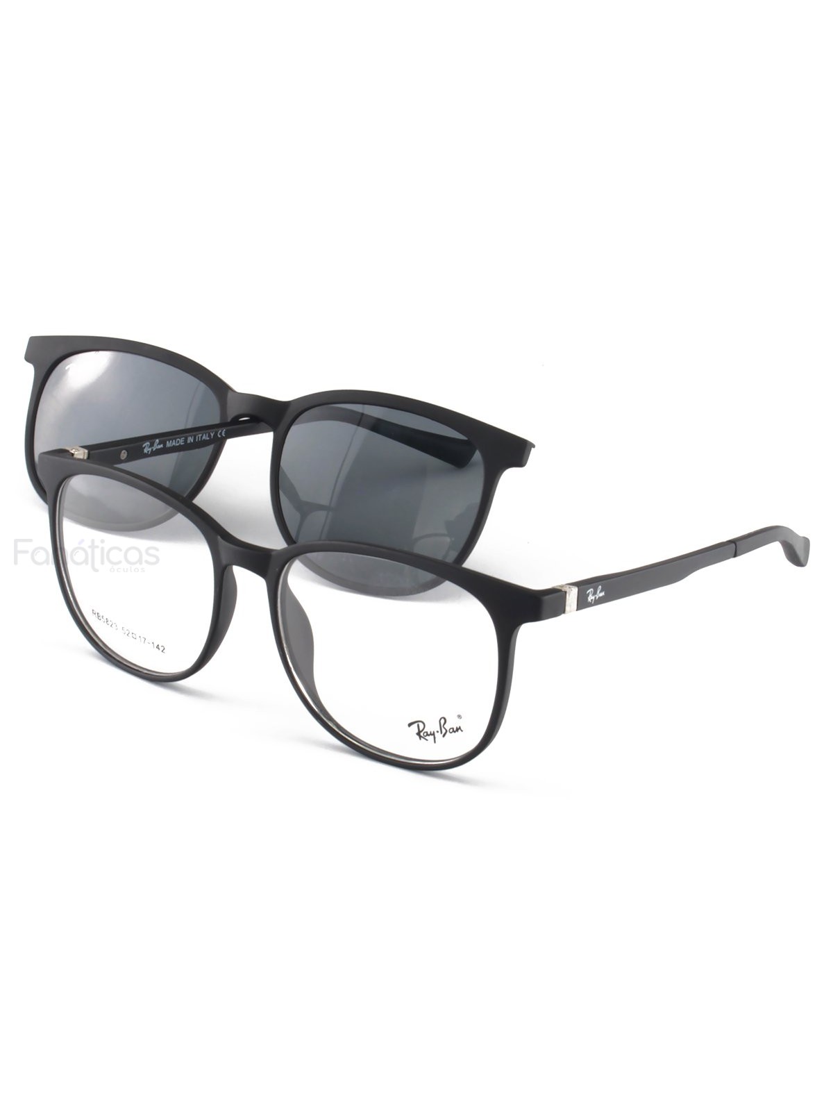 Armacao de Óculos Clipon Arredondada RB5823 Preta