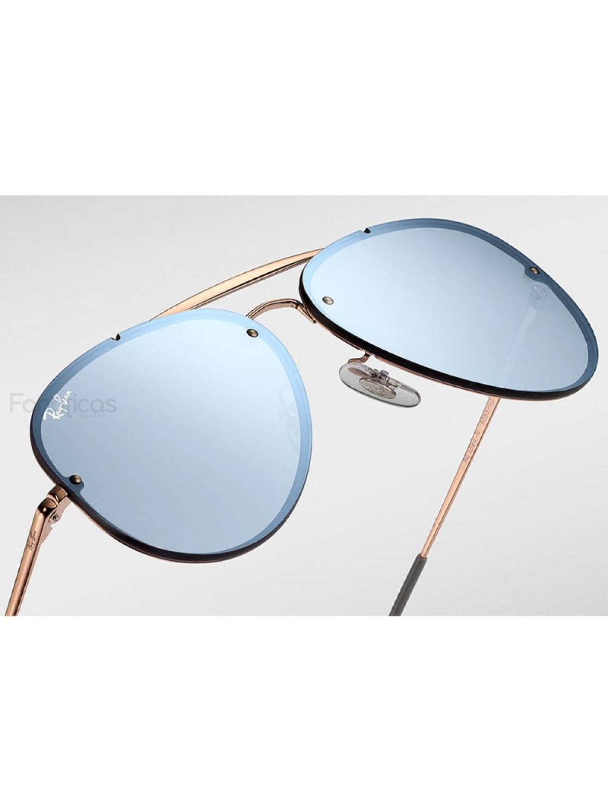 Óculos de Sol Blaze Aviator RB3584N Dourado e Azul Espelhado