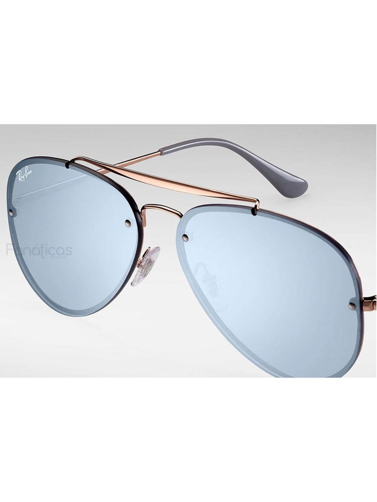 Óculos de Sol Blaze Aviator RB3584N Dourado e Azul Espelhado