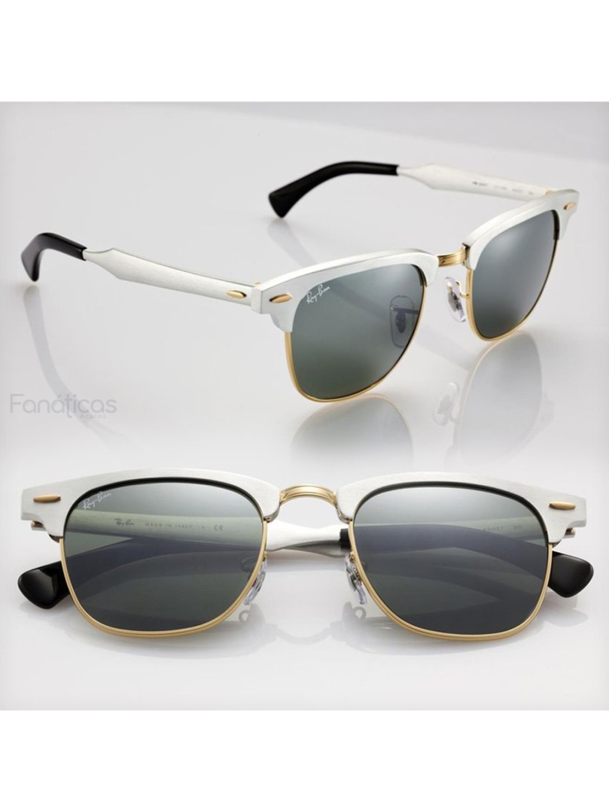 Óculos de Sol Clubmaster RB3507 Alumínio Alumínio e Espelhada