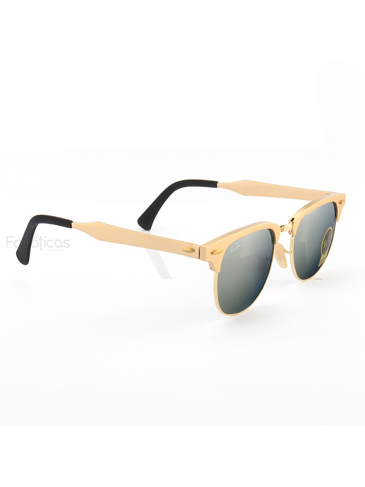 Óculos de Sol Clubmaster RB3507 Alumínio Dourado e Espelhada