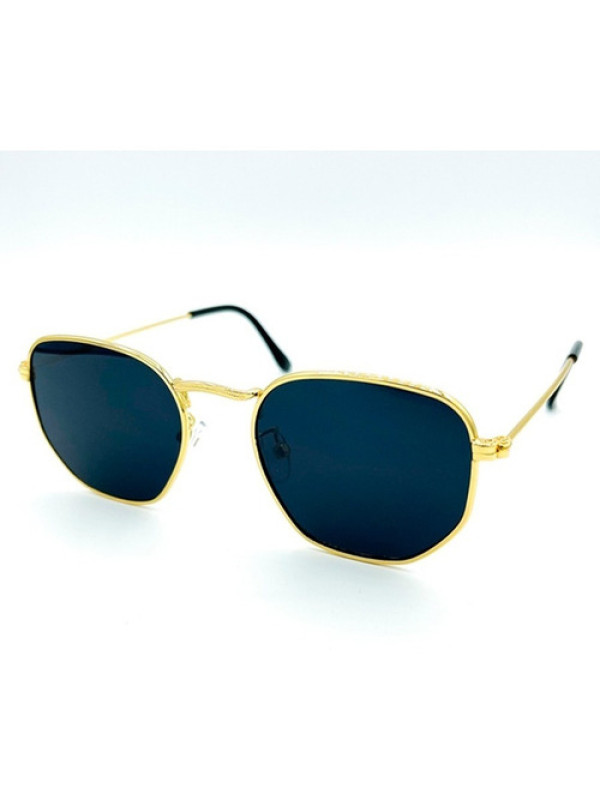 Óculos De Sol Hexagonal Dourado E Preto Brnx Original