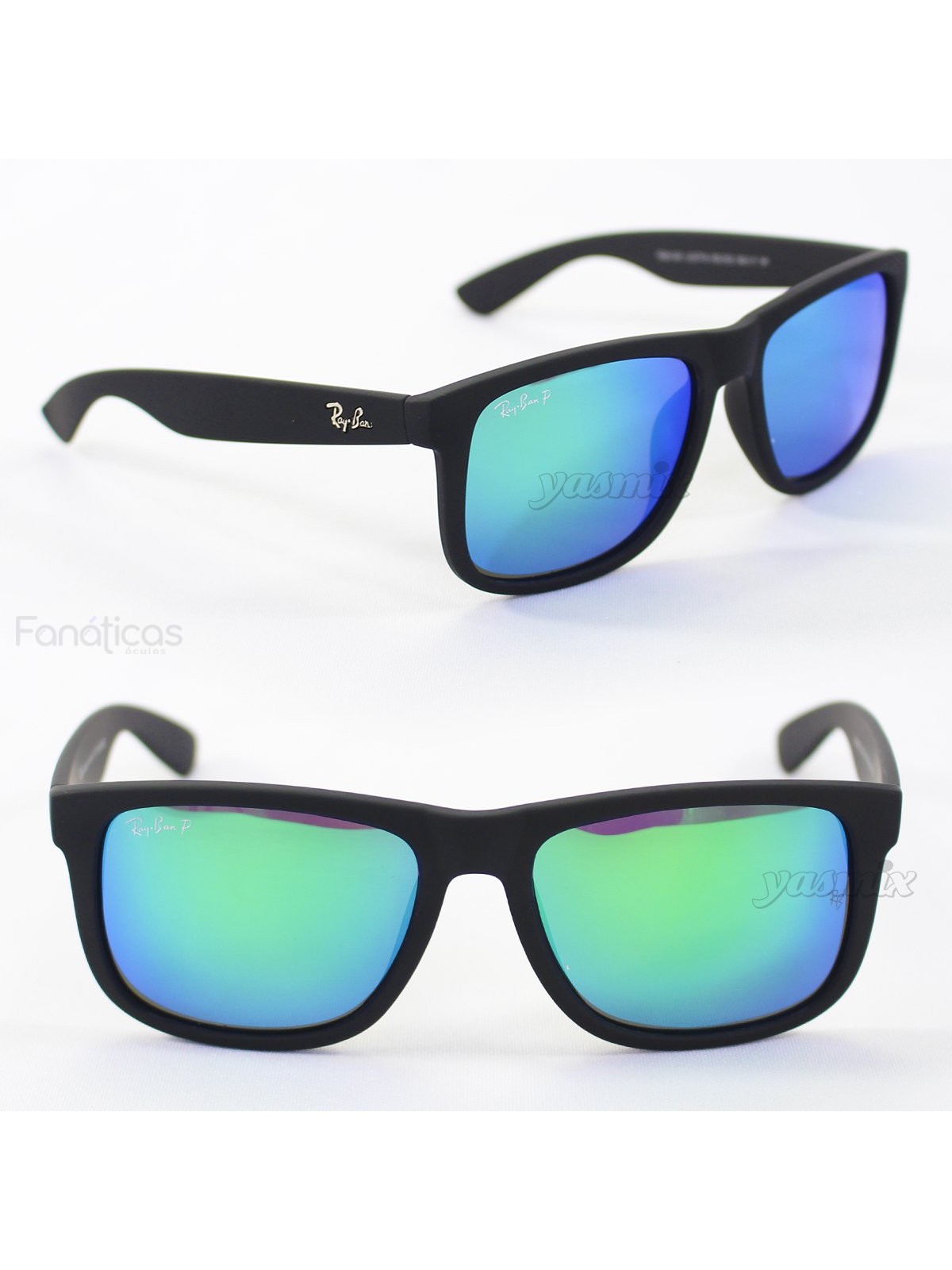 Óculos de Sol Justin Preto e Verde RB4181