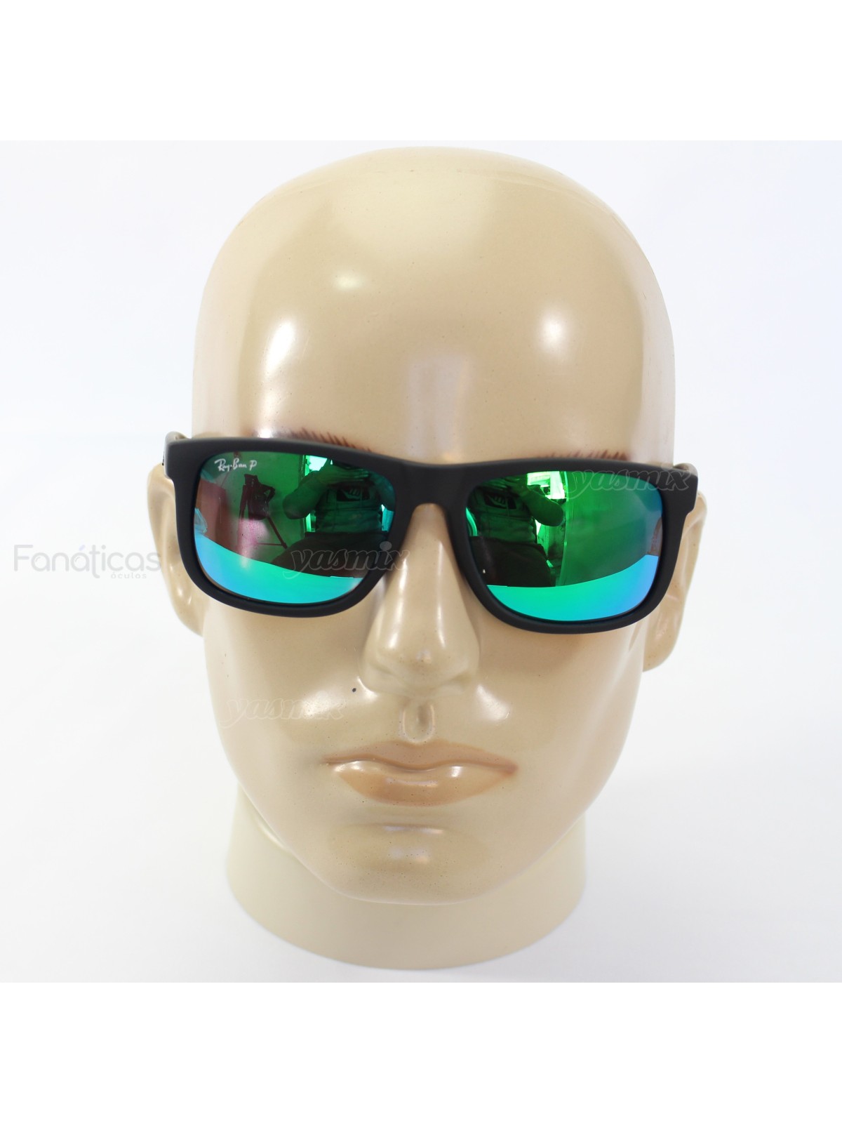 Óculos de Sol Justin Preto e Verde RB4181