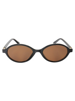 Óculos De Sol Oval MM Preto e Lente Marrom