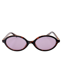 Óculos De Sol Oval MM Tartaruga e Lente Roxa 