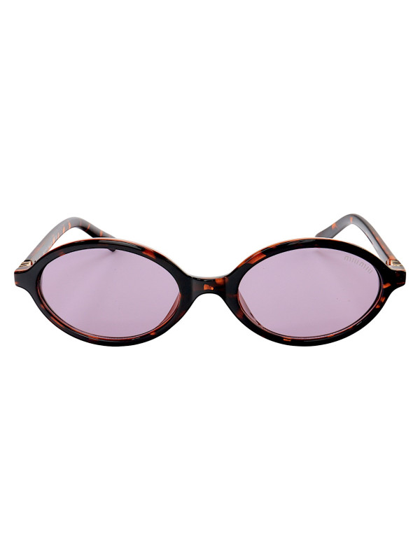Óculos De Sol Oval MM Tartaruga e Lente Roxa 