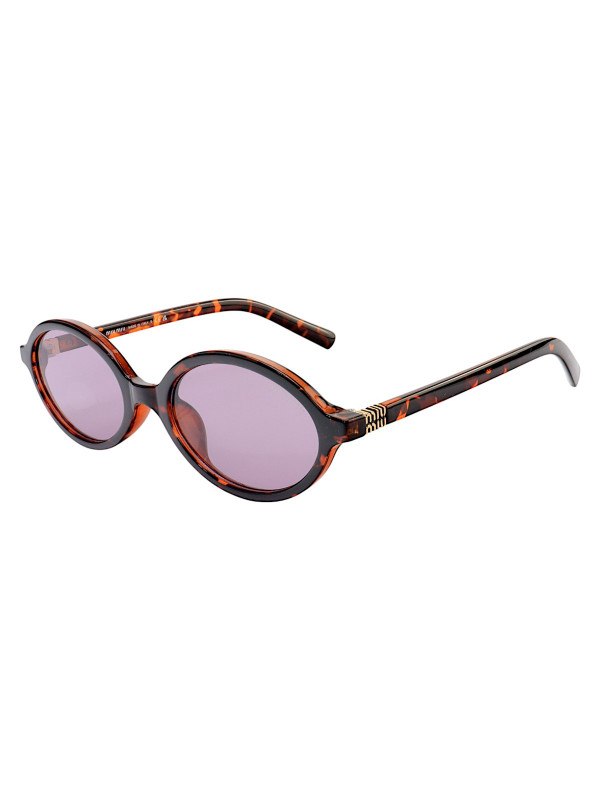 Óculos De Sol Oval MM Tartaruga e Lente Roxa 