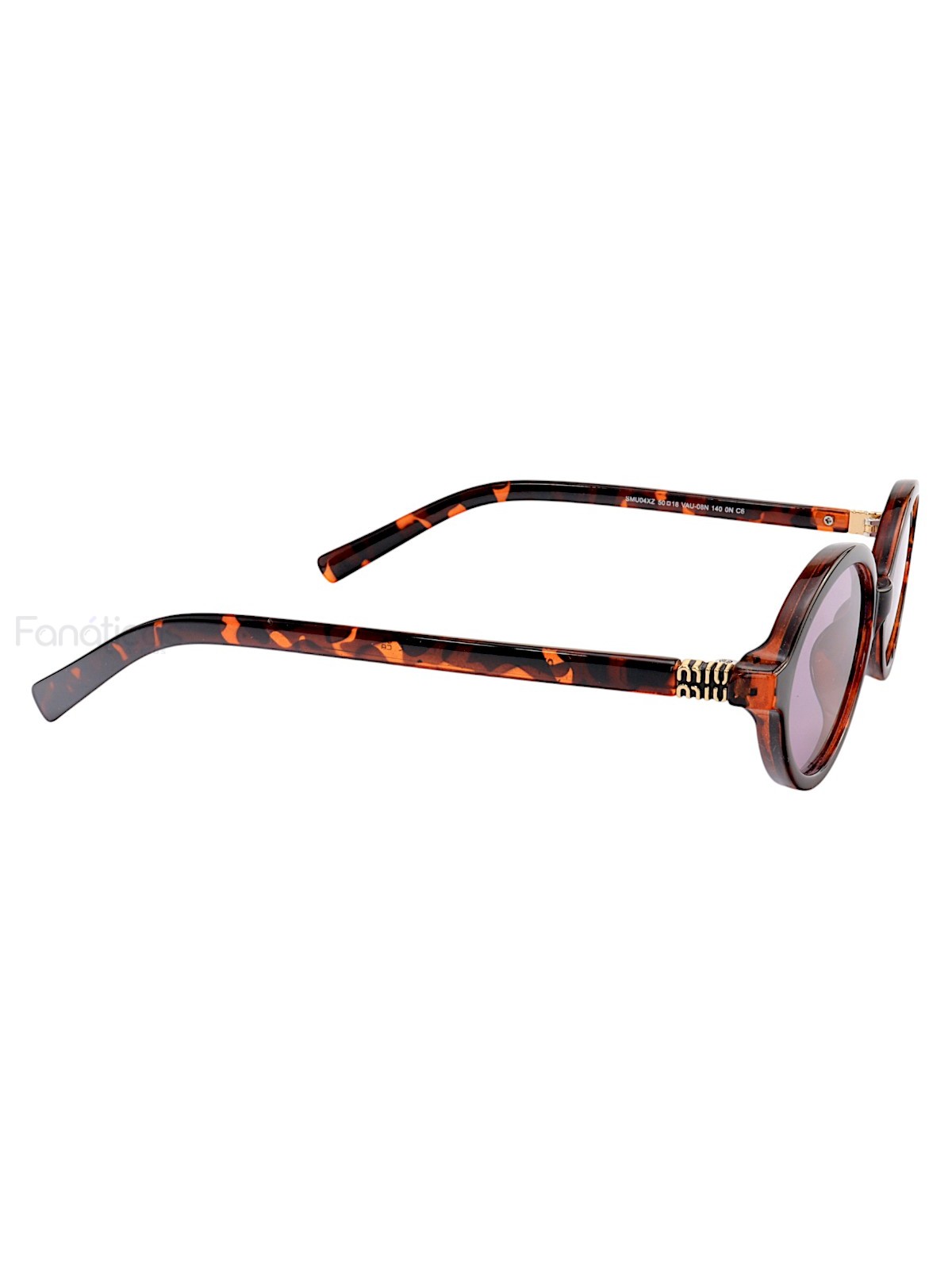 Óculos De Sol Oval MM Tartaruga e Lente Roxa 