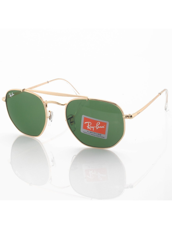 Óculos de Sol Ra-Ban RB3648 Hexagonal Marshal Dourado e G15