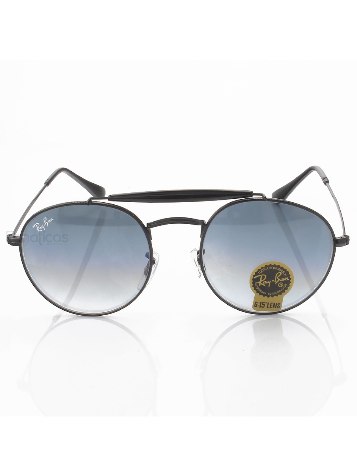 Óculos de Sol RB3747 Redondo Preto e Azul Degrade