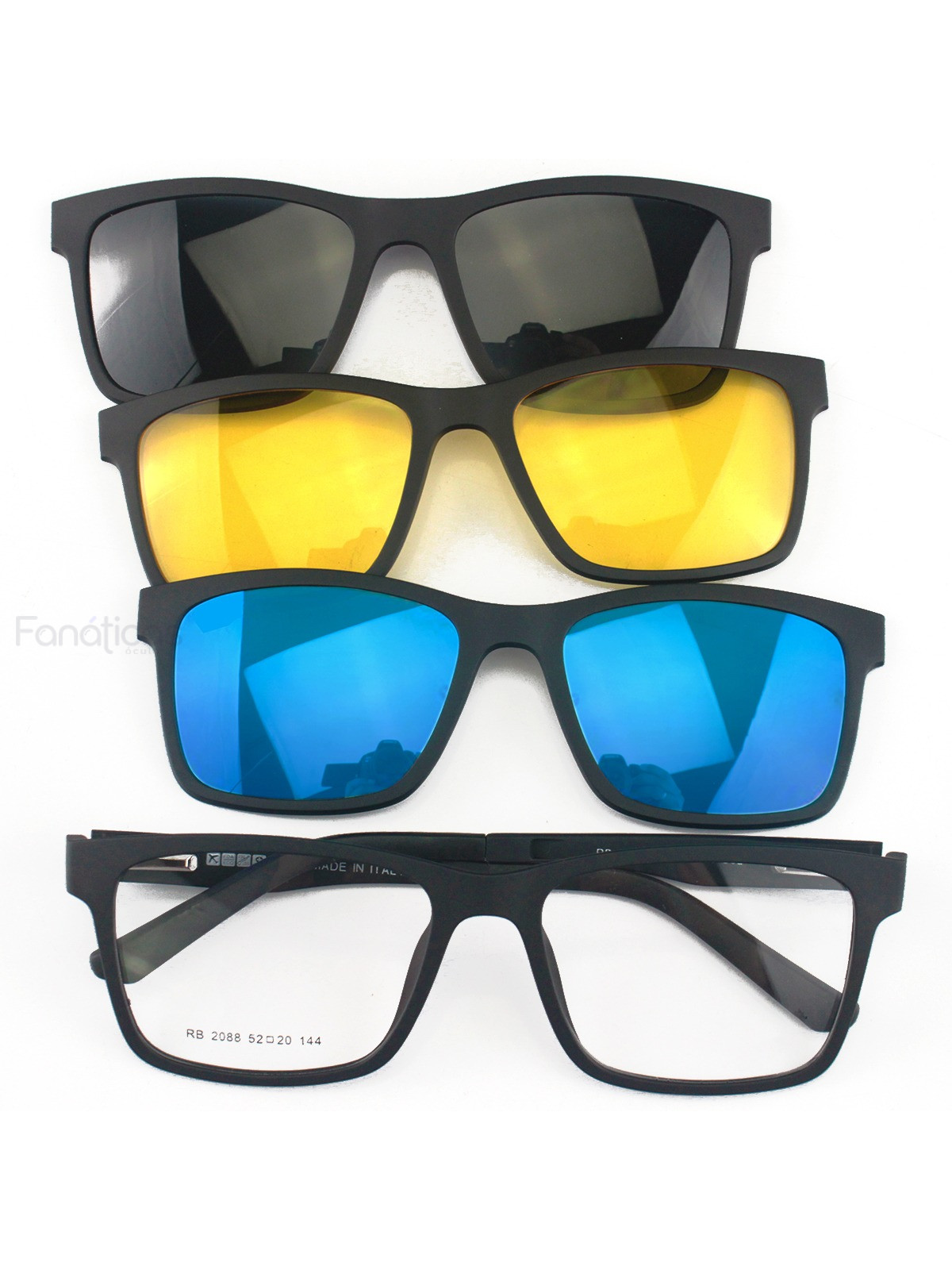 Armação de Óculos Clipon RB2088 3 Lentes - Preto