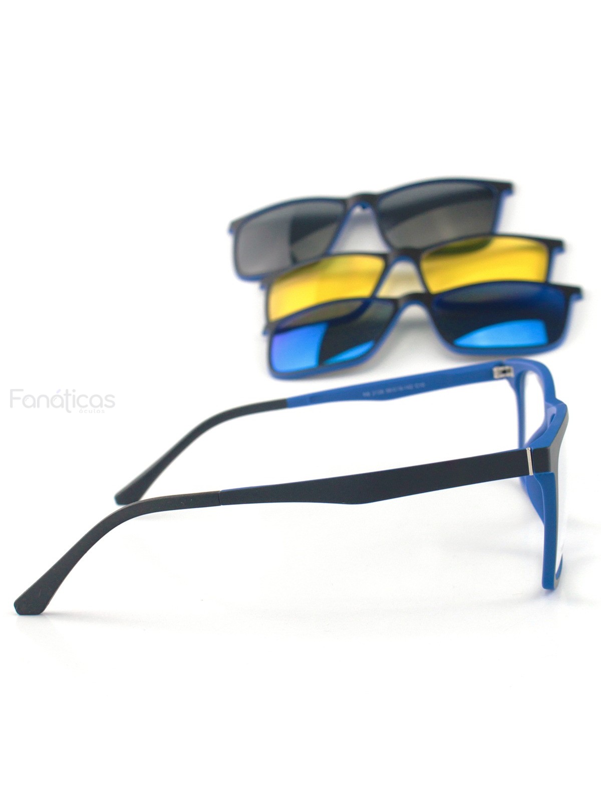Armacao de Óculos Clipon RB2126 3 Lentes Preta e Azul