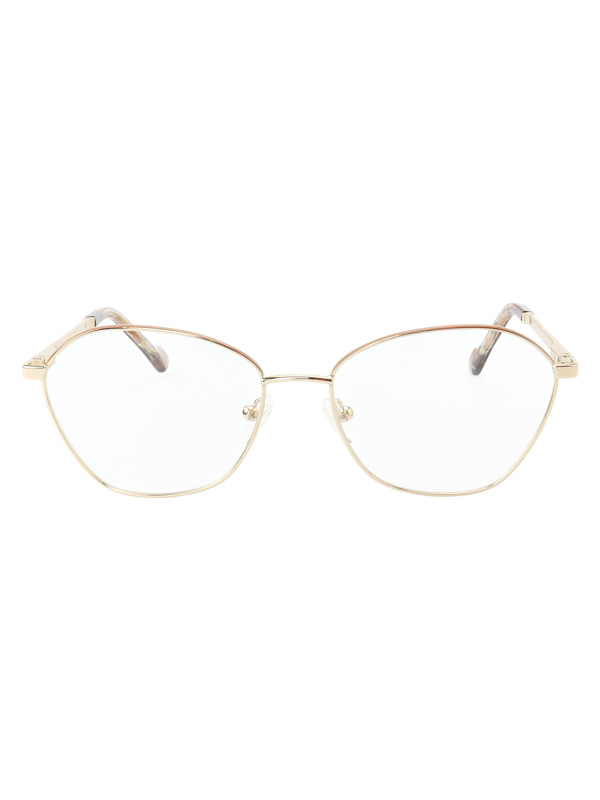 Armação de Óculos Oval MT8021 Dourado e Nude