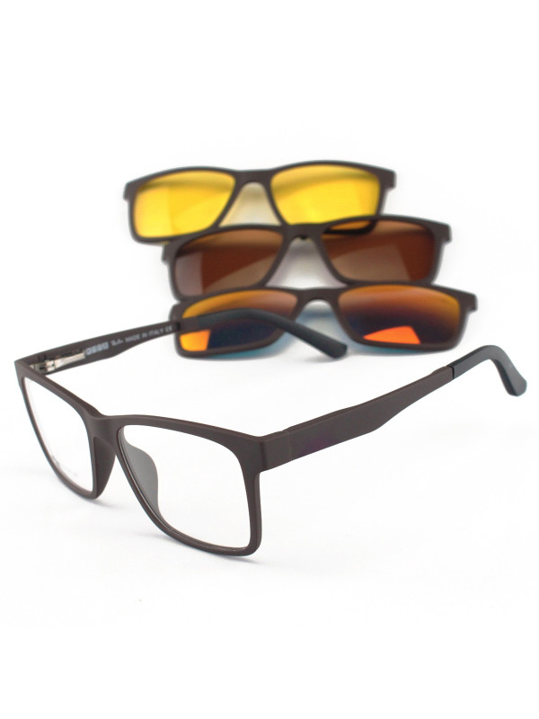 Armacao de Óculos Clipon RB2126 4 Lentes Marrom