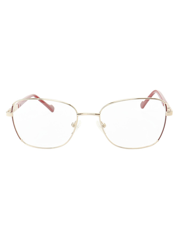 Armação de Óculos Oval MT8022 Dourado e Vermelho