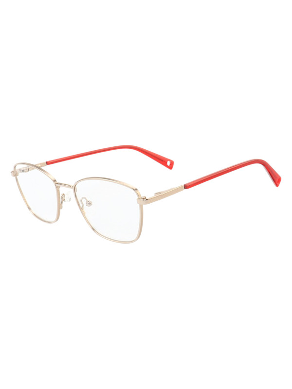 Armação de Óculos Oval MT8050 Dourado e Vermelho