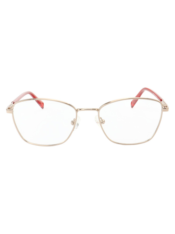 Armação de Óculos Oval MT8050 Dourado e Vermelho