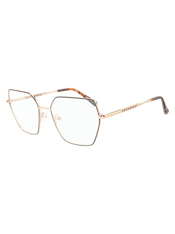 Armação de Óculos Quadrado MT6985 Dourado e Preto Tartaruga