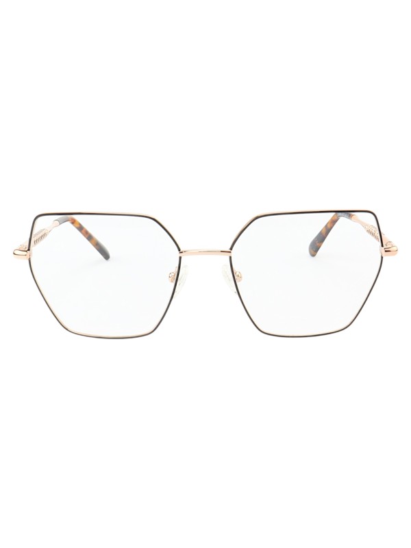 Armação de Óculos Quadrado MT6985 Dourado e Preto Tartaruga