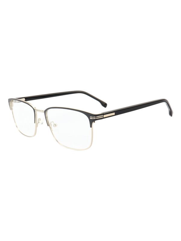 Armação de Óculos Quadrado MT8043 Preto e Prata Gold
